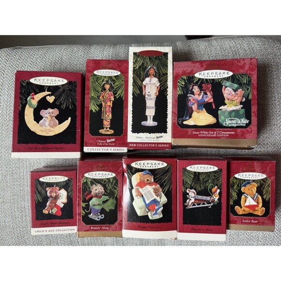 Lot of 9 Hallmark Keepsake Ornaments -Anniversary Ed, Dolls of the World. Xmas - Picture 2 of 10
